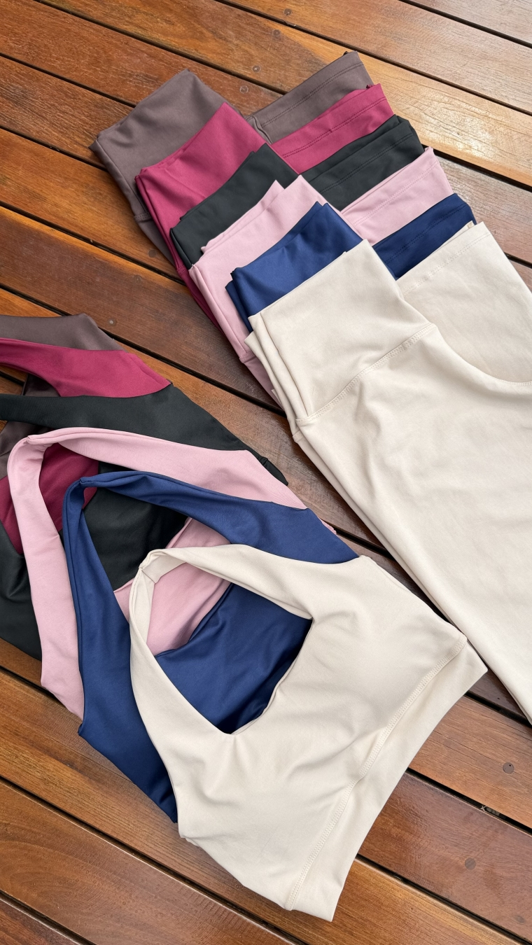 Conjunto Calça Flare Power - Rosê Tamanho G