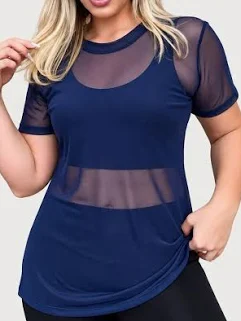 Camisa Tule Tamanho Único Azul Marinho