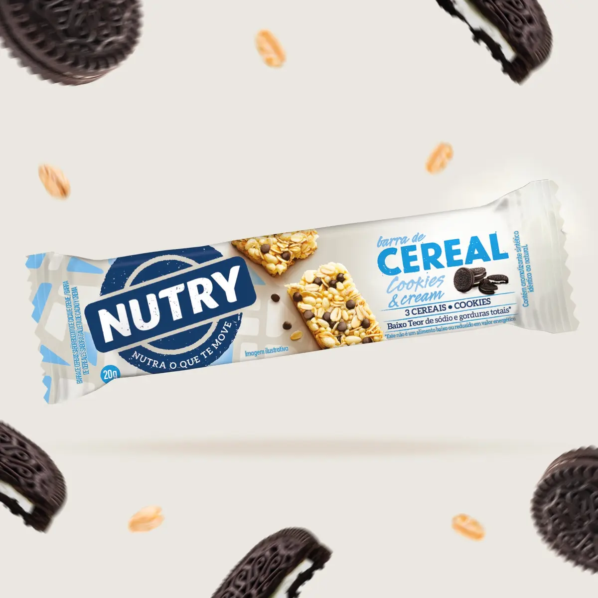 Barra de Cereais Nutry Cookies & Cream 20g