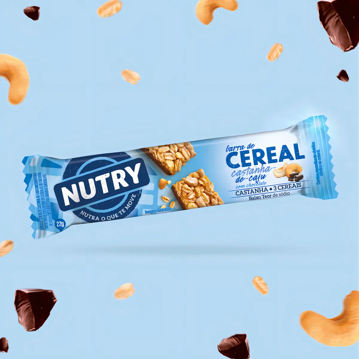 Barra De Cereais Nutry Castanha-de-caju Com Chocolate 22g